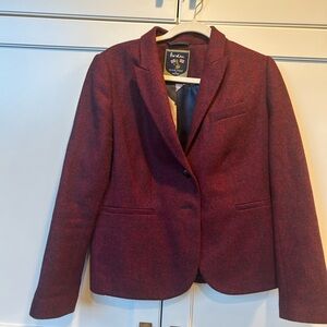 Boden British Moon Tweed Herringbone Blazer US10 Blue Red